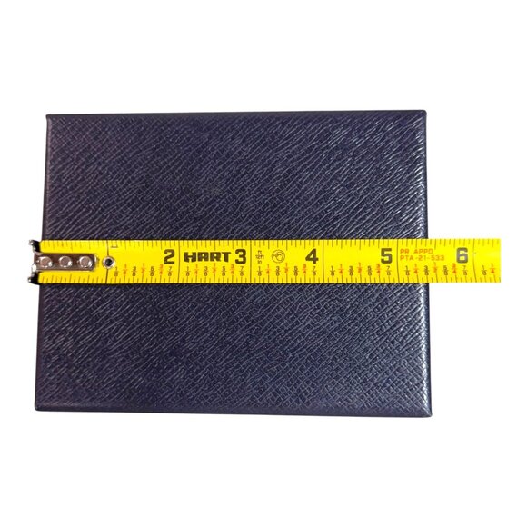 Prada Saffiano Leather Blue Gift Box EMPTY 5.5x4.5 Wallet Jewelry Authentic - Picture 4 of 10